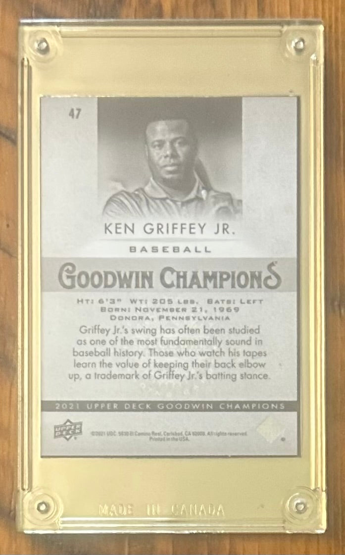 2021 Goodwin Champions Ken Griffey Jr. Black And Gold #ed/249 With Personalized Holder