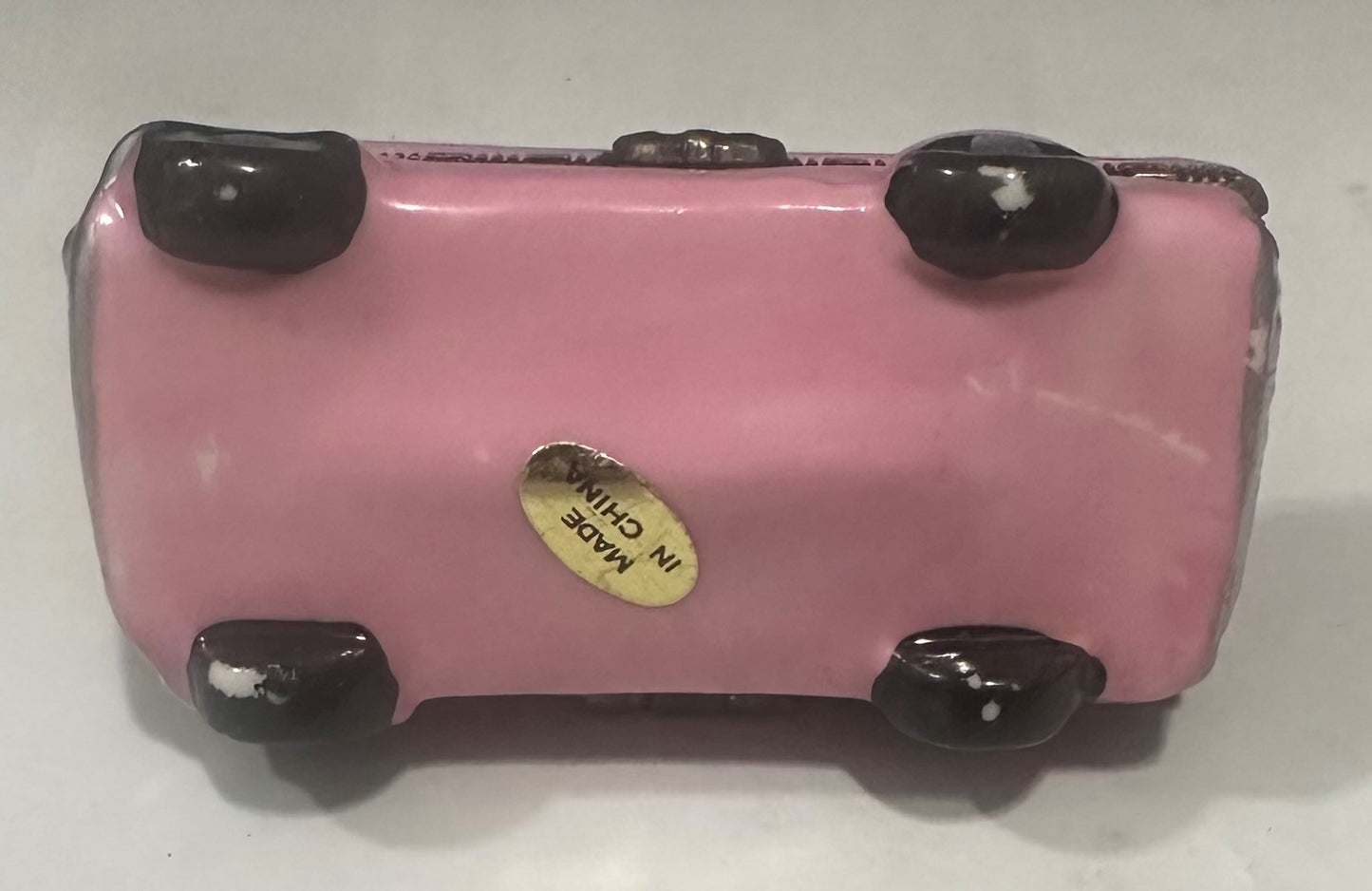 Porcelain Pink Cadillac Trinket Box With Burger And Drink