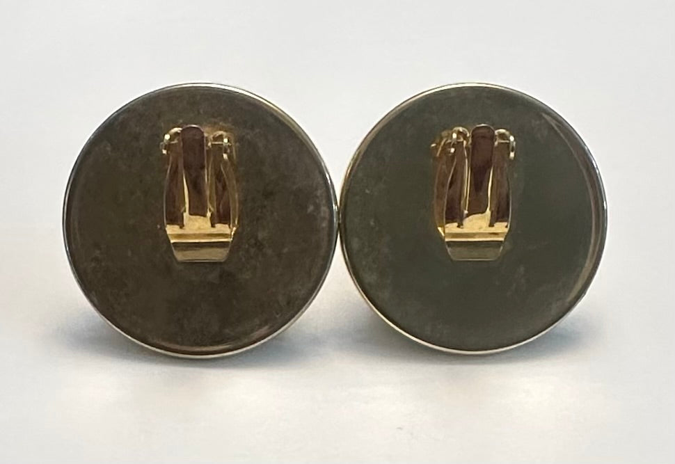 Vintage Black And White Clip On Earrings