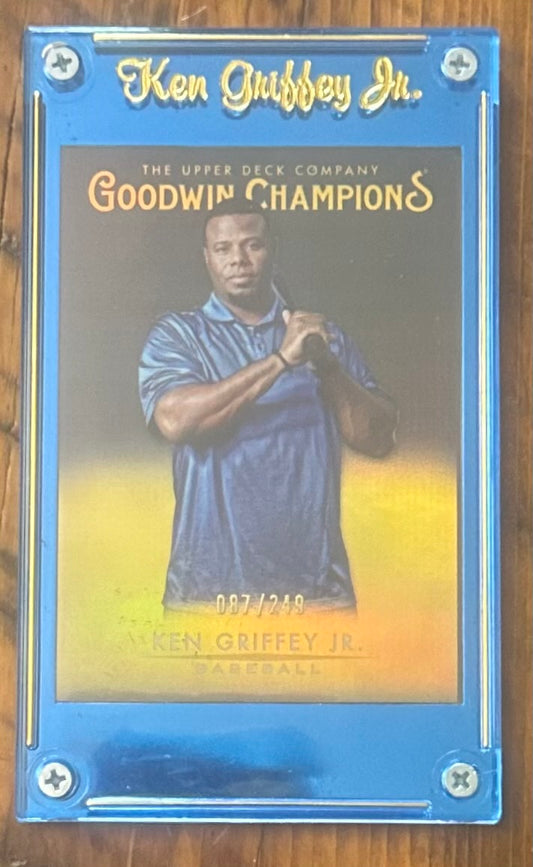 2021 Goodwin Champions Ken Griffey Jr. Black And Gold #ed/249 With Personalized Holder