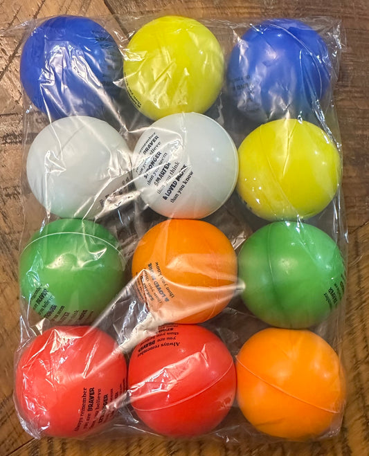 (12) Stress Balls With Motivational Quote