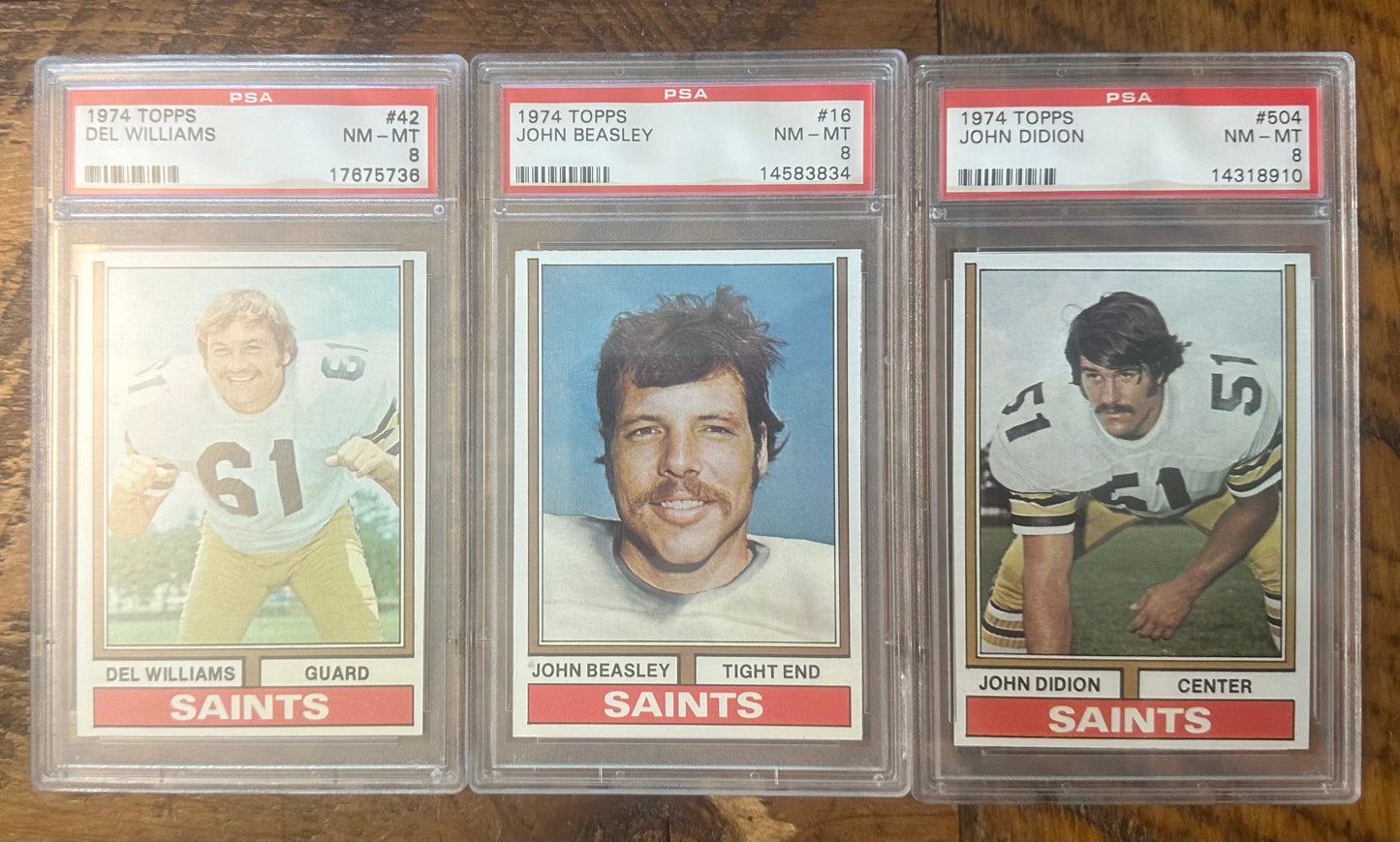 1974 Topps New Orleans Saints Graded Lot