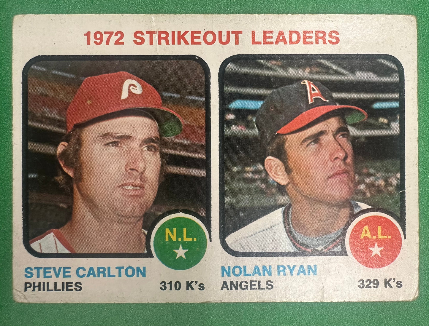 1973 Topps Steve Carlton / Nolan Ryan 1972 Strikeout Leaders