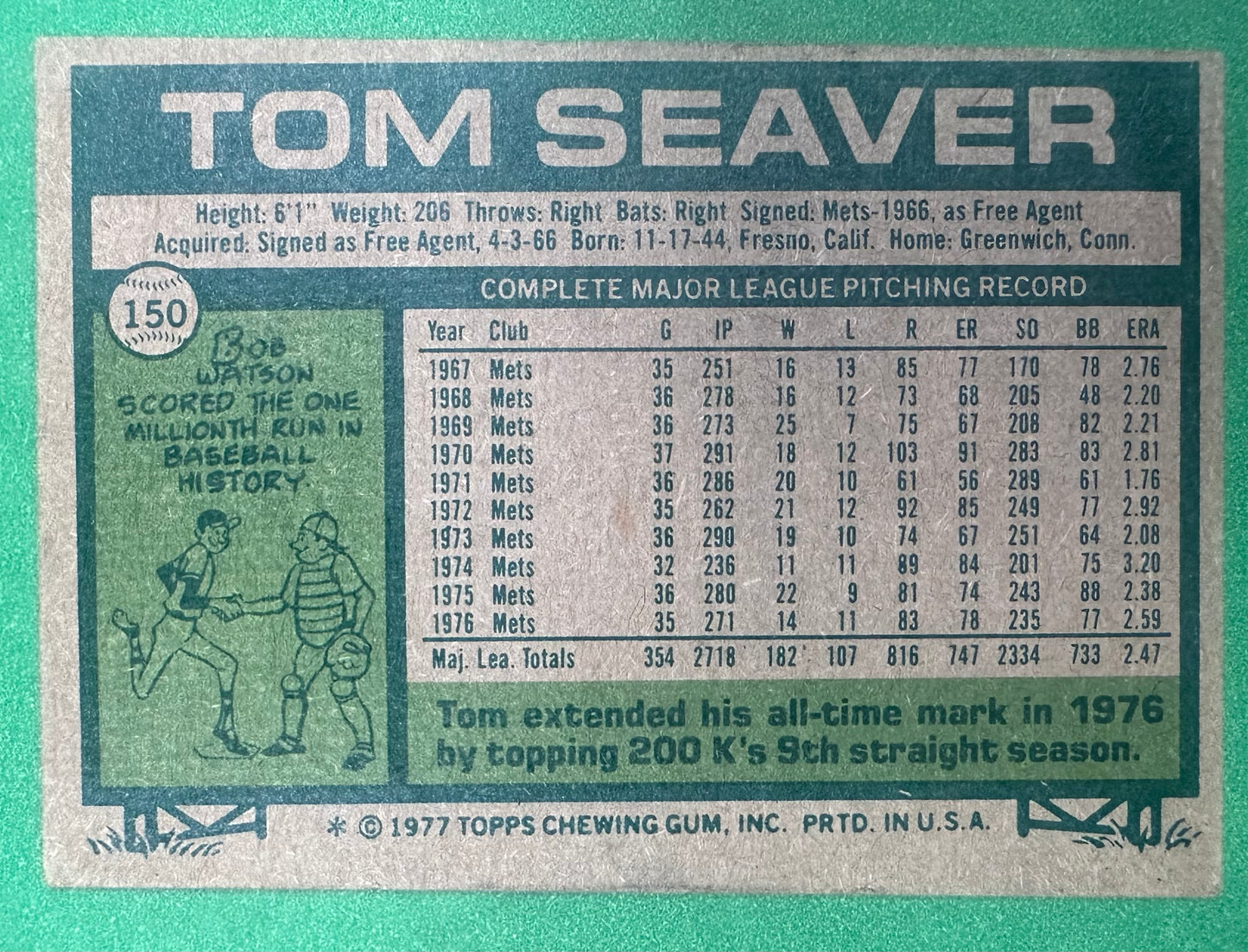 1977 Topps Tom Seaver