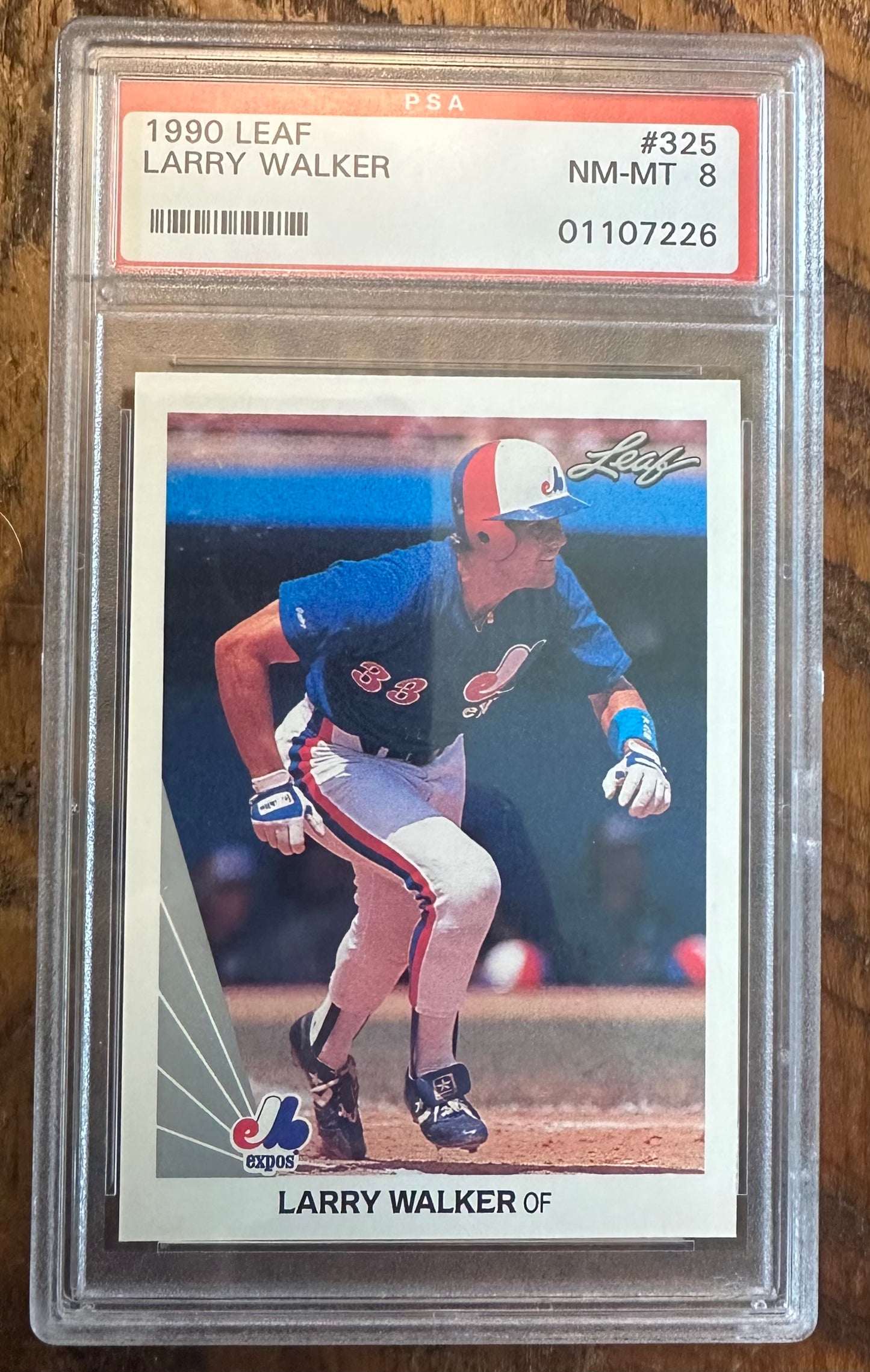 1990 Leaf Larry Walker Rookie PSA 8