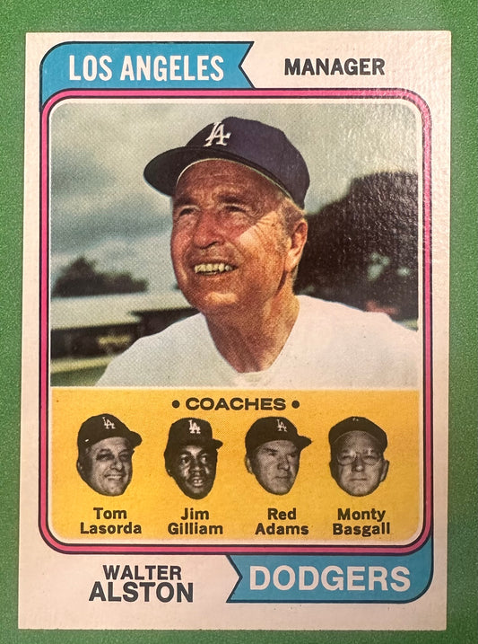 1974 Topps Dodgers Managers Card Walter Alston / Tommy Lasorda