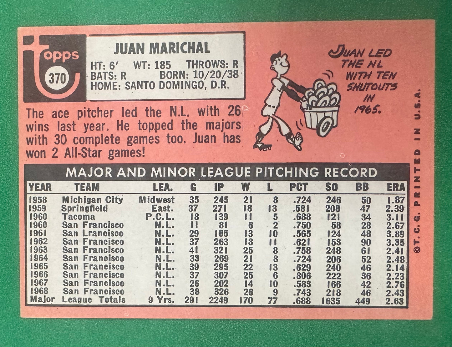 1969 Topps Juan Marichal