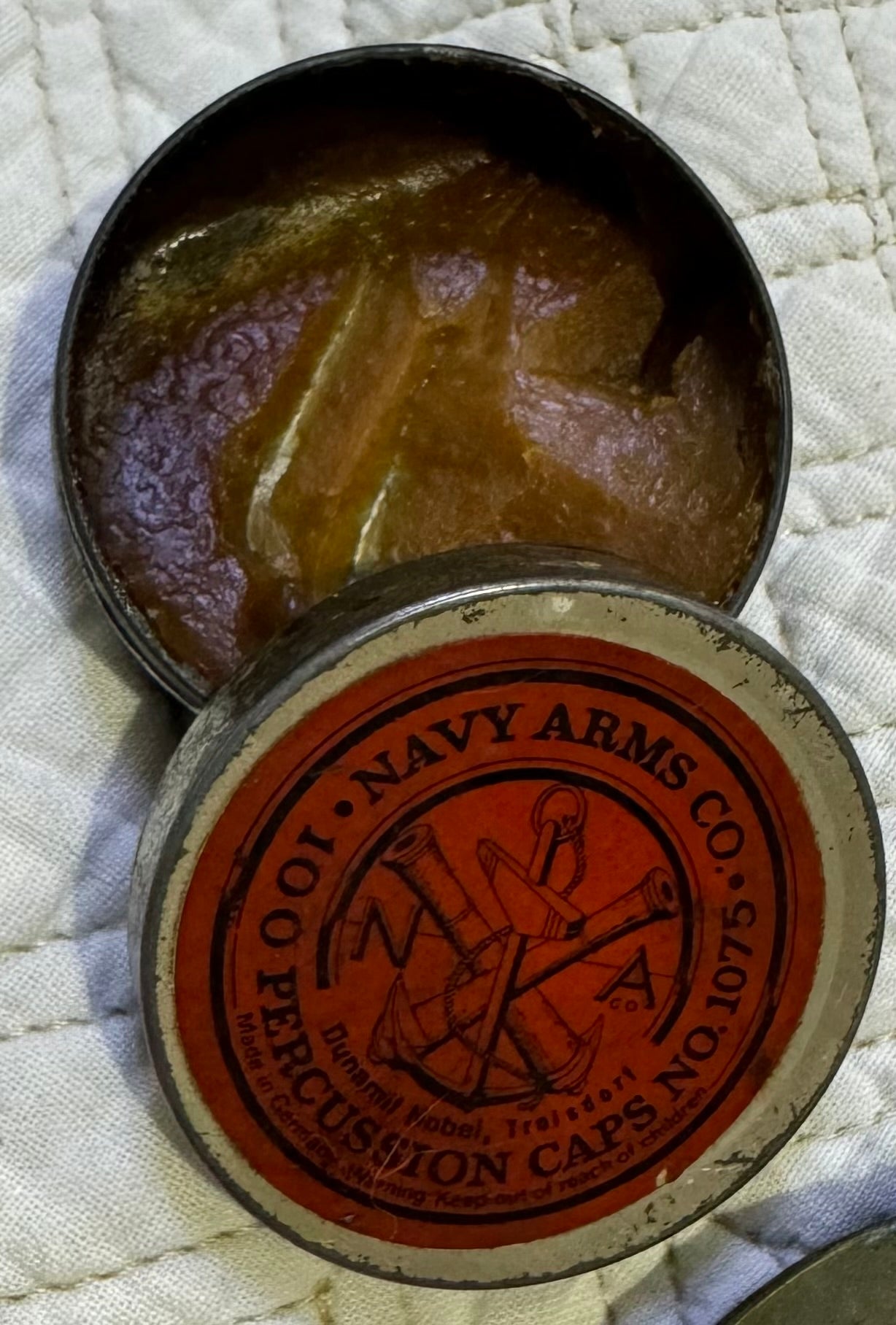 Percussion Capper With (2) Navy Arms Co. Tins, Caps, And Lubricant