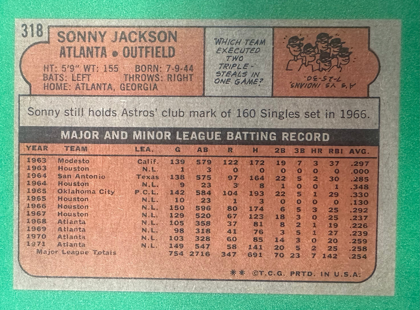 1972 Topps Sonny Jackson