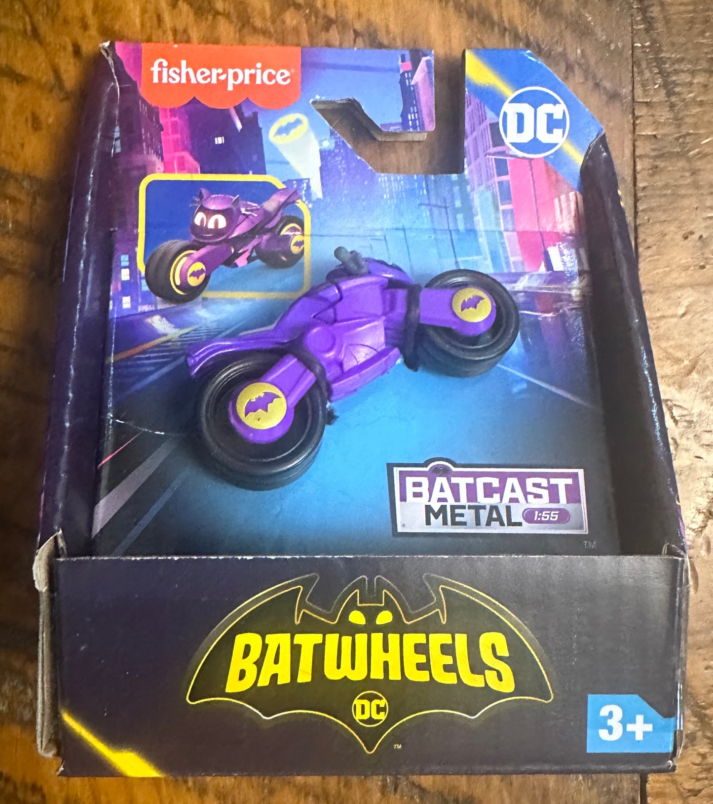 Fisher Price Bat Wheels Bat Cast Batcycle 1:55 Scale