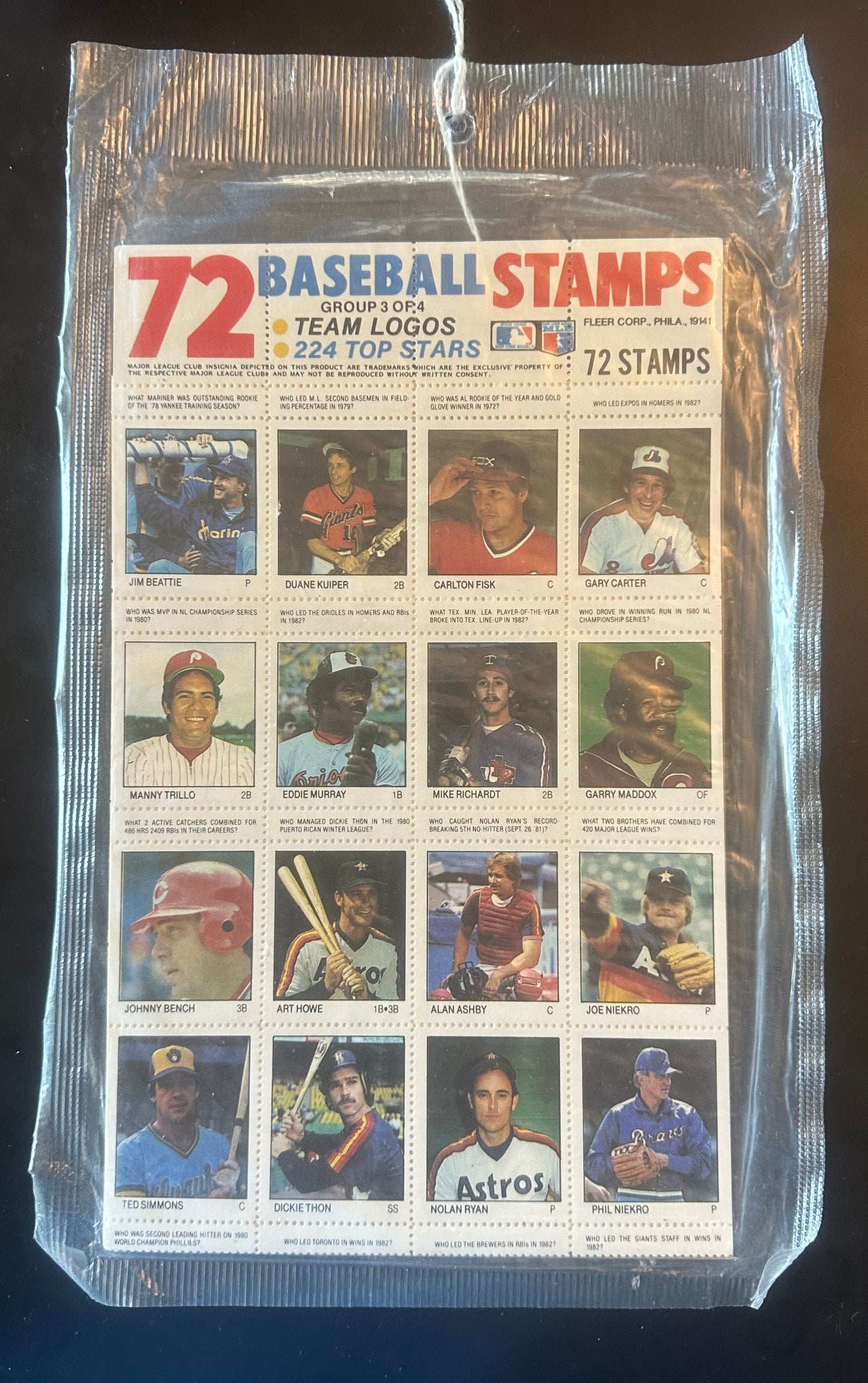 1983 Fleer Baseball Stamps Group 1-4 Sealed Sets