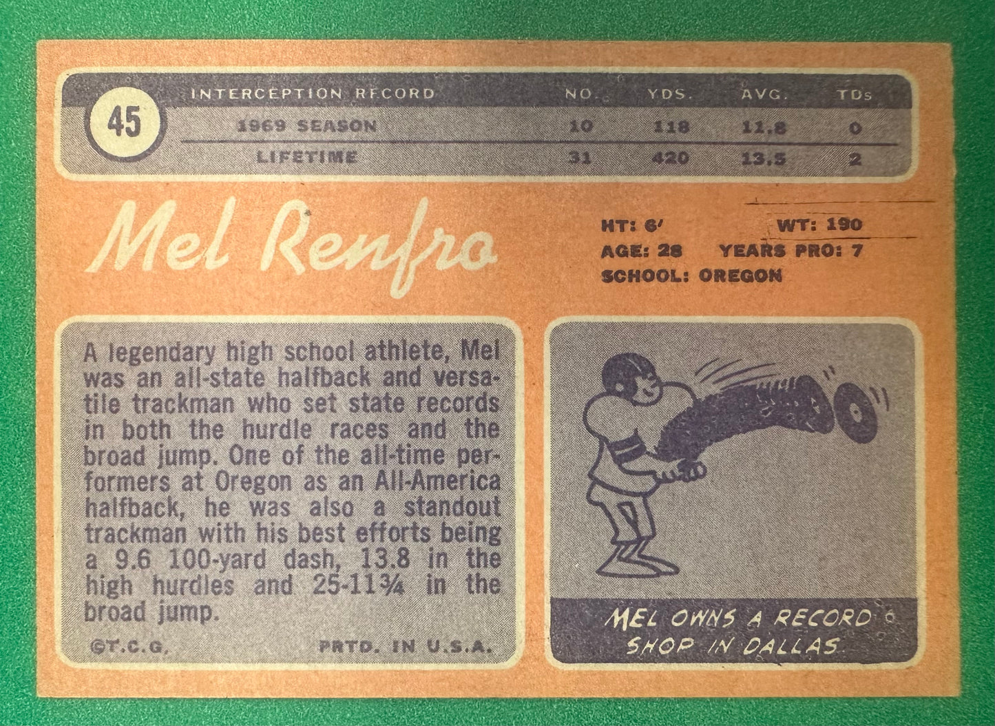 1970 Topps Mel Renfro