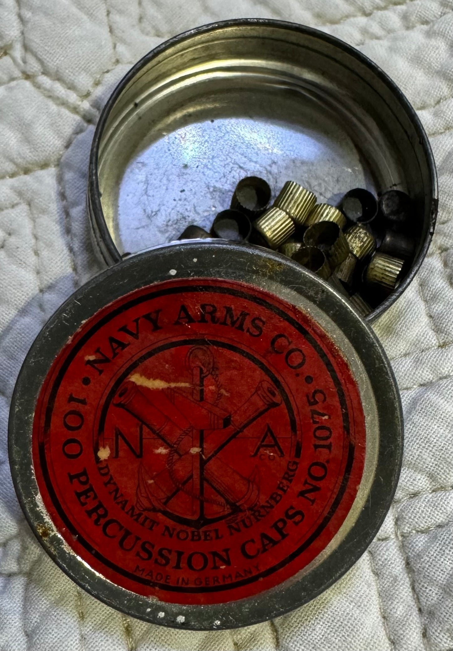 Percussion Capper With (2) Navy Arms Co. Tins, Caps, And Lubricant