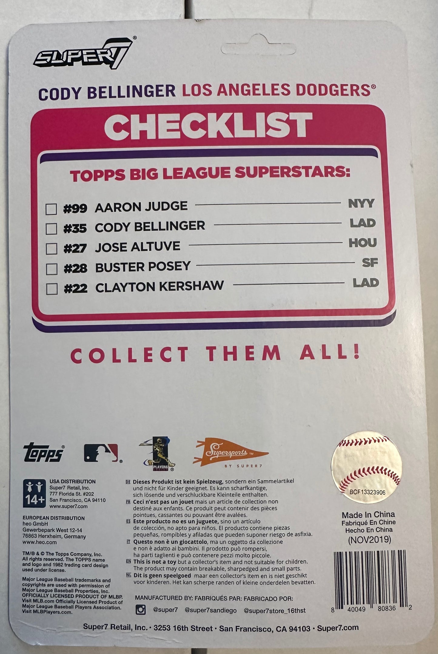 Topps Super7 Cody Bellinger Figure